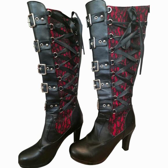 unbranded Shoes - Goth lace up knee